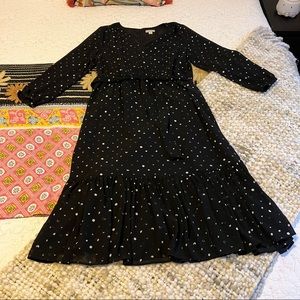 J. Crew Point Sur faux wrap dress in crinkle chiffon Size 14